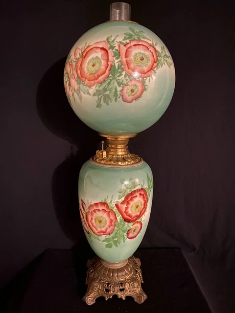 GWTW gone with the wind parlor banquet antique kerosene oil victorian lamp