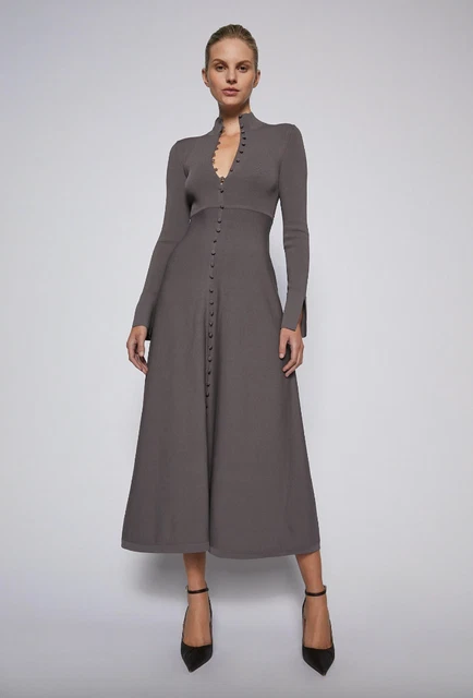 SCANLAN THEODORE CREPE Knit Button Polo Dress Torba Size Medium NEW WITH  TAGS $470.00 - PicClick AU