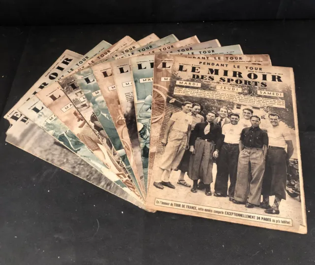 lot 10 revues journaux Le Miroir Des Sports année 1939 , pendant le tour