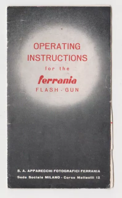 Ferrania  Flash Gun - Operating Instructions