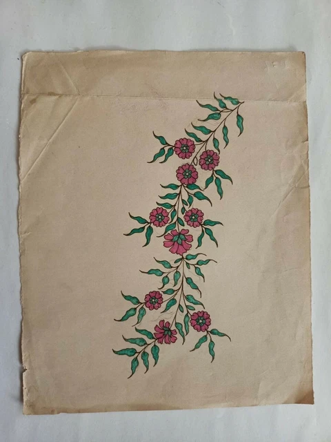 Textile floral designs handmade Indian Collectible piece of art