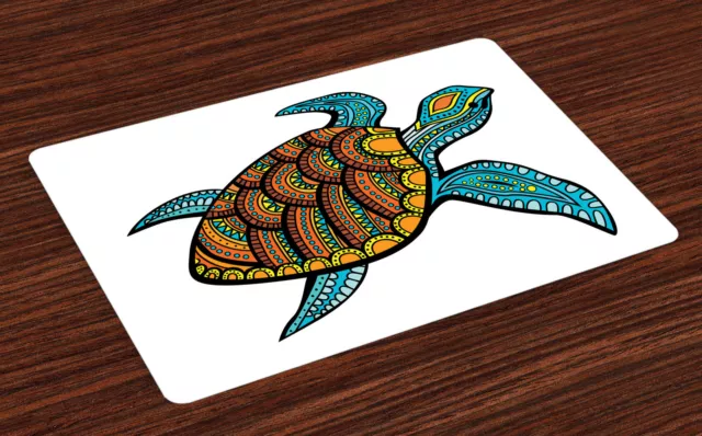 Tortuga Salvamantel Set de 4 Unidades patrón tropical