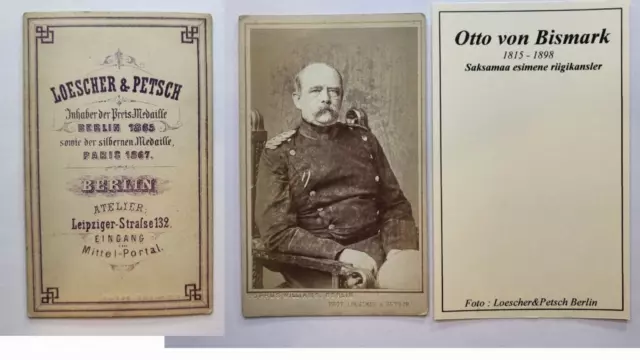 CDV Porträtfoto von Otto von Bismarck Deutschlands erstem Bundeskanzler