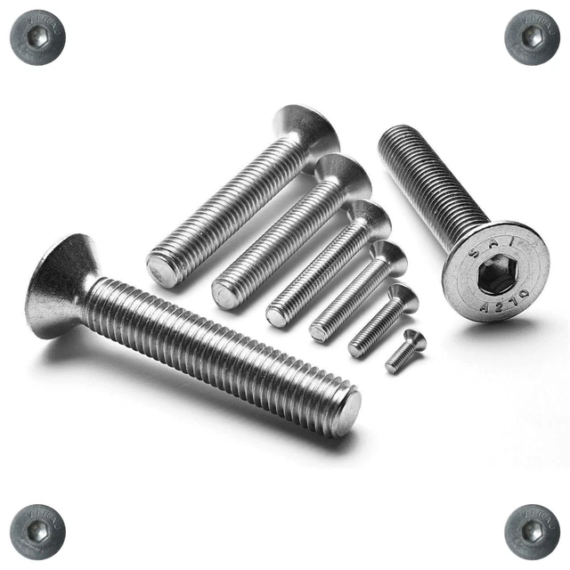 Senkkopfschrauben M12 X 55mm DIN 7991 - Stahl Verzinkt Innensechskant (10 Stück)