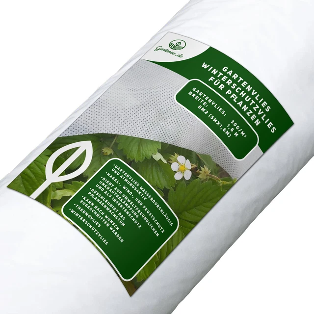 Gartenvlies Unkrautvlies 50g/m2 Pflanzvlies Winterschutz Schutz 8m2 (5mx1,6m)