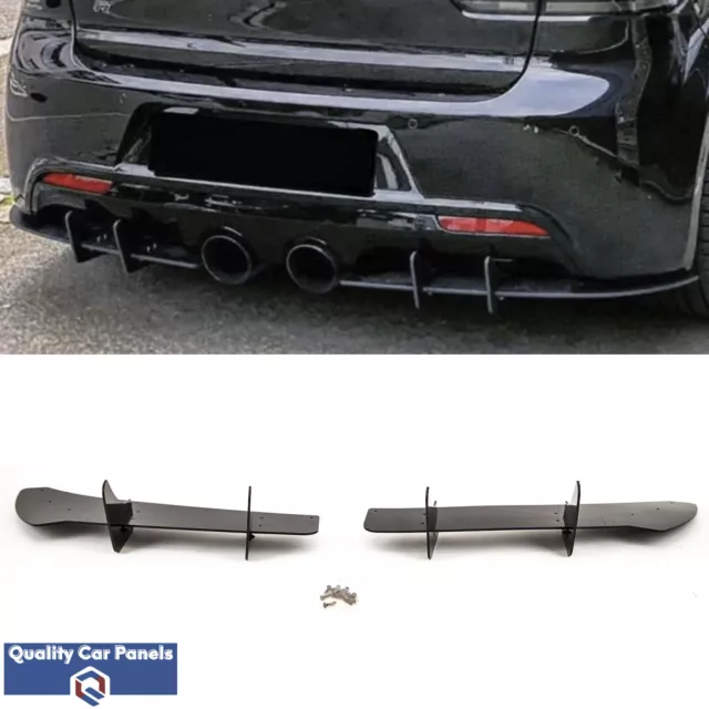 Rear Bumper Diffuser Blade Style Splitters Gloss Black VW Golf R20 R MK6 2008-13