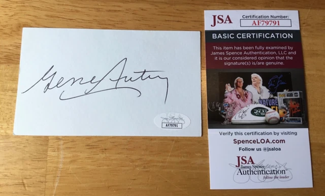 GENE AUTRY SIGNED AUTOGRAPHED 3x5 INDEX CARD JSA COA THE SINGING COWBOY