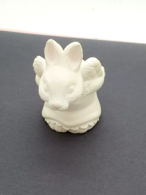 Vintage White Bunny Rabbit ( Egg Holder?) Plastic Figurine  Hmk Cds Easter Decor