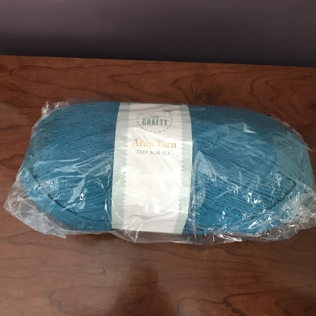 ALDI SO CRAFTY Aran Yarn. Deep Blue Sea 1 X 400g £10.00 PicClick UK