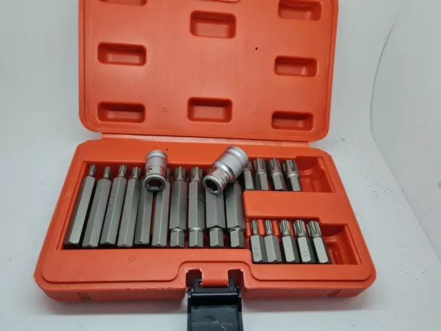 21 Teil. Steckschlüsselsatz RIBE Keilprofil M5-M14 1/2" Set Werkzeug Bitsatz Bit