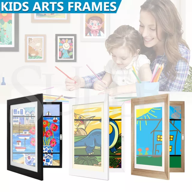 Kids Art Frames Children Art Projects Wooden Artwork Display Hold 150 Pictures