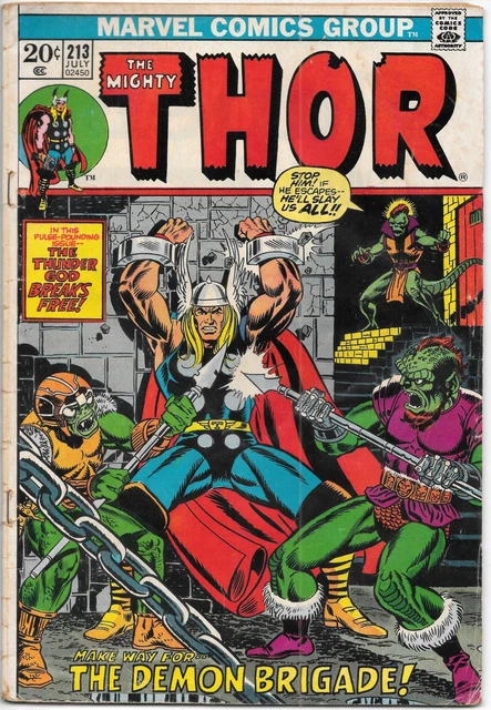 The Mighty Thor Comic Book #213 Marvel Comics 1973 GOOD+