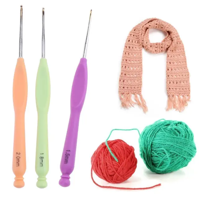 8pcs Hooks Needles DIY Craft Aluminum Yarn Knitting Crochet for Arthritic Hands