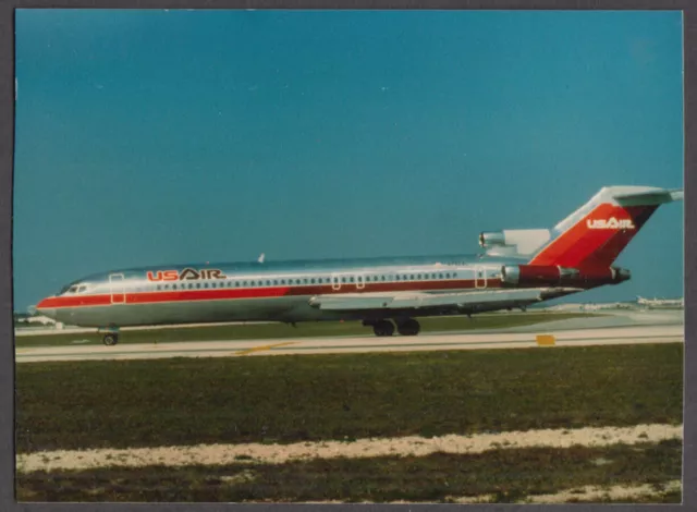 US Airways Boeing 727 N782AI on runway color photo ca 1970s