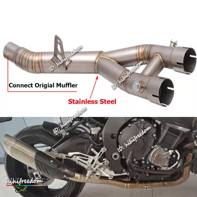 For Yamaha MT10 YZF-R1 2015-2022 Motorcycle Exhaust Mid Link Pipe Stainless Tube