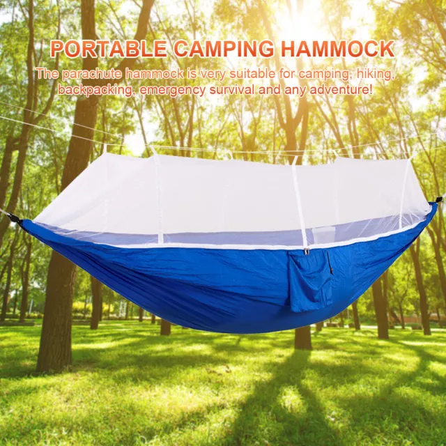 1-2 Person Camping Hammock Quick-Drying Hammock with Mosquito Net Hiking Camping 2