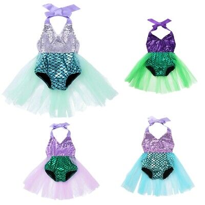 Girls Baby Dress Outfit Mermaid Costume Party Cake Smash Tulle Skirt Clothes Set