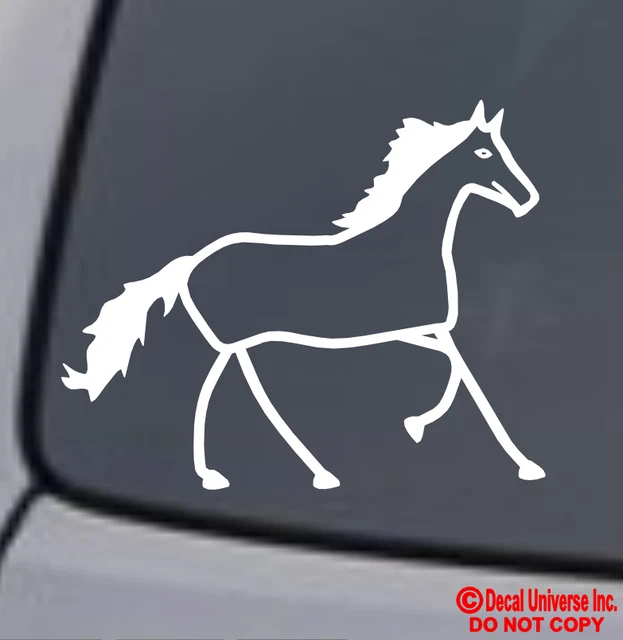STICK FIGURE HORSE Vinyl Decal Sticker Car Window Wall Bumper Family