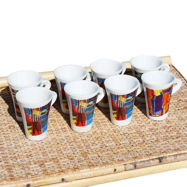 Lot De 6 Tasses à Café Folliet Nicole Blas, Porcelaine, Comme Neuves