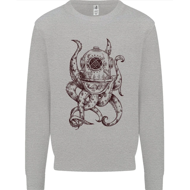 Steampunk Octopus Kraken Cthulhu Mens Sweatshirt Jumper