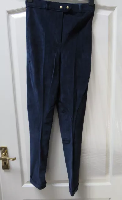 Vintage Harry Hall Ladies Colorado Corduroy Riding Breeches Jodhpurs Navy 28R