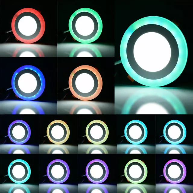 Ultra thin Dual Color RGB 3 Mode LED Recessed Ceiling Panel Down Light Spot Lamp 2