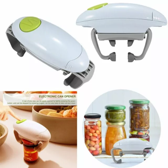 Electric Jar Opener Automatic Battery Operated Safe Gadget One Touch Can Opener