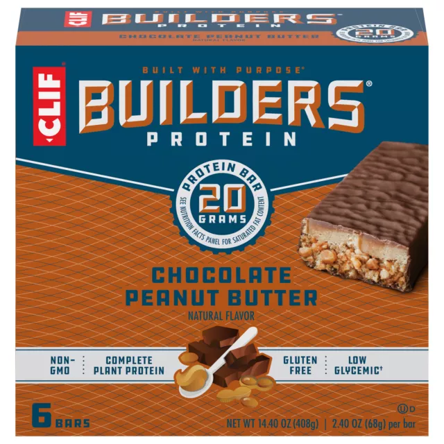 Clif Build Bar Chocolate Peanut Butter 6 Bars 14.4 Oz (Pack Of 6)