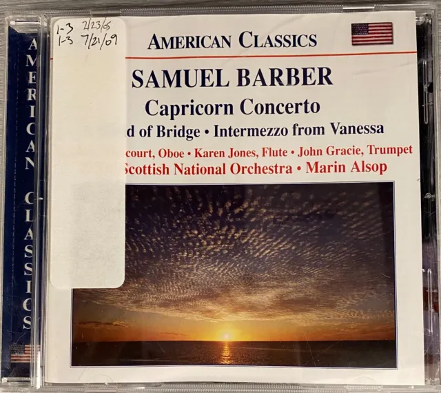 Samuel Barber: Capricorn Concerto, A Hand of Bridge, Intermezzo from Vanessa CD