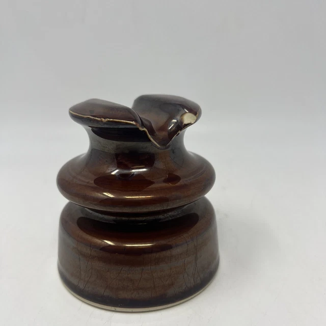 Vintage Rare Locke HI-Top 77 USA Porcelain Electrical Insulator Chocolate Brown 6