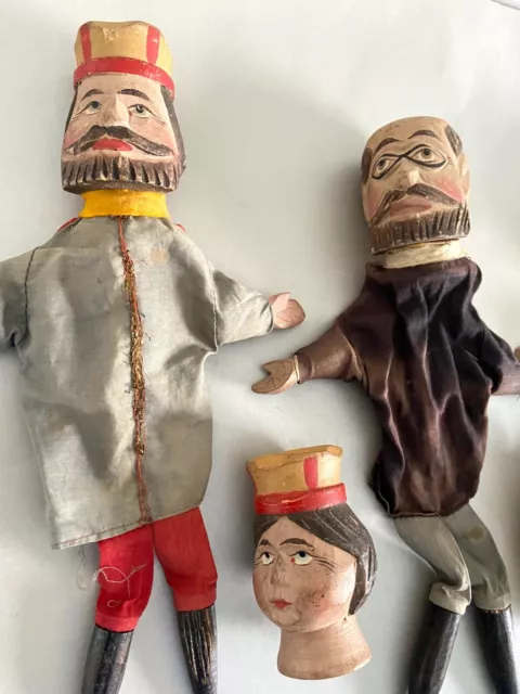 alte Handpuppen Kaspertheater Handarbeit Puppentheater Charakterkopf 2