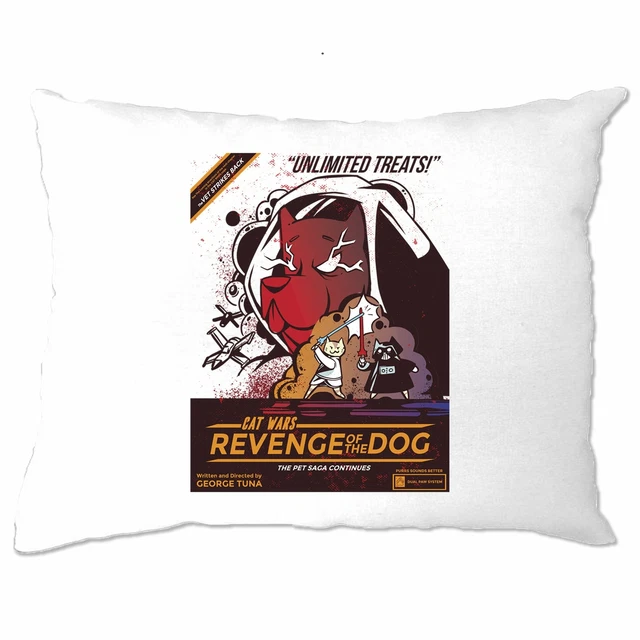 Federa cuscino Cat Wars 2 Revenge Of The Dog divertente parodia a stelle