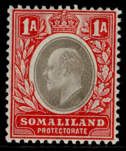 SOMALILAND PROTECTORATE EDVII SG46, 1a grey-black & red, LH MINT. Cat £29.