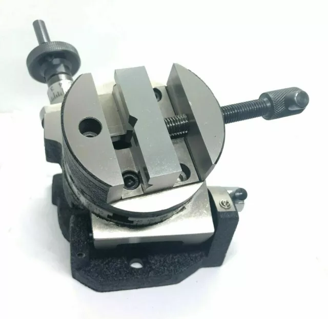 3" Inch Precision Tilting Rotary Table Hv 4 Slot 75Mm With 80Mm Vise Round Vice