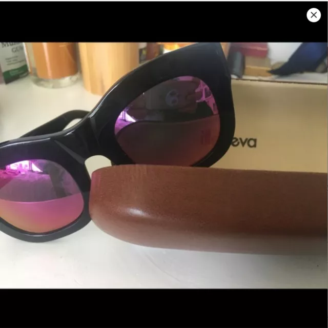 Illesteva HAMILTON GOLD RING BLACK/Grey Sunglasses Made in Italy