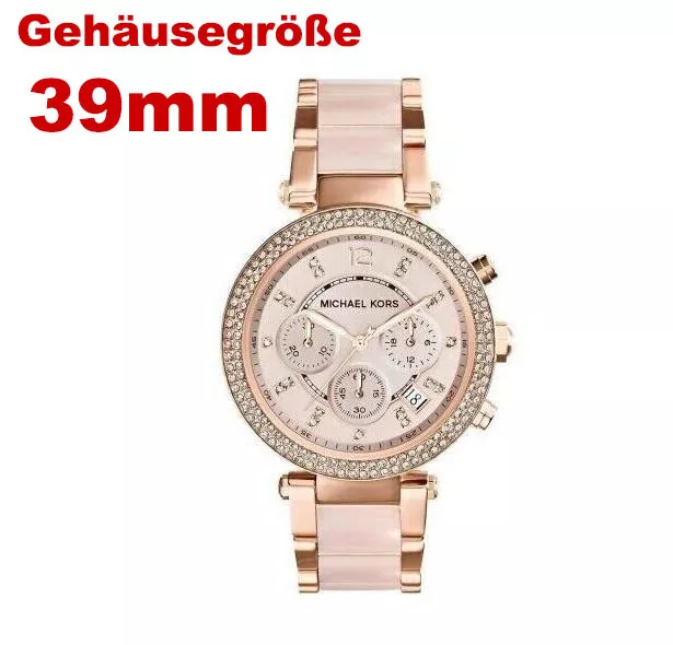 Michael Kors Uhr MK5896 PARKER Damenuhr Chronograph Rosegold Rosa Armbanduhr