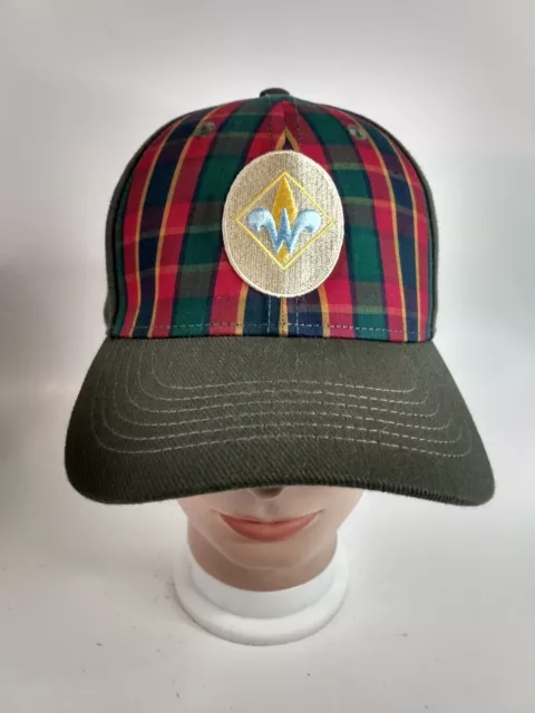 Webelos Cub Boy Scouts Of America Plaid Green BSA Snapback Hat Cap Size S/M