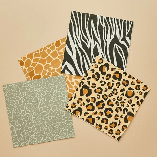 Safari Animal Print Party Napkins | Childrens Jungle Birthday Partyware x 16