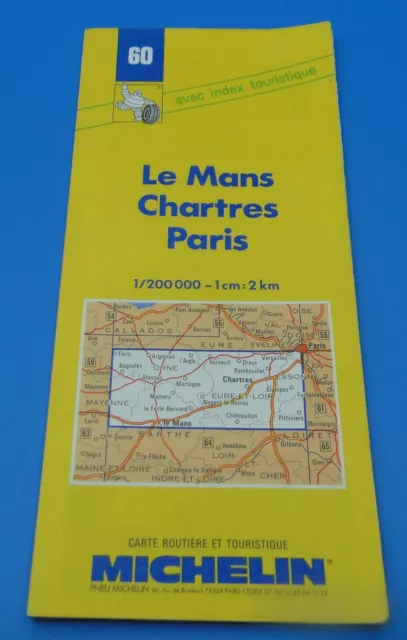 Antigua Postal de Carreteras Michelin 1995 Francia Le Mans Chartres París N 60