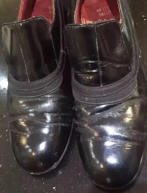 Favolosa Modella Vintage Taglia 6,5 Eu 40,5 Mod Anni '60 Bally Swiss Pelle Patinata Nera