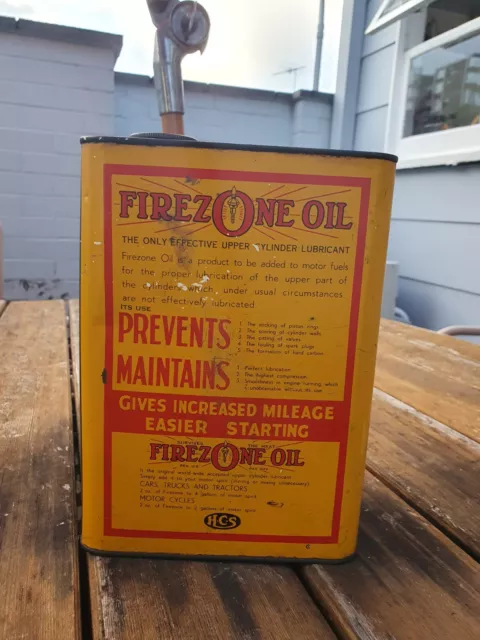 Golden Fleece Firezone One Gallon Motor Oil Tin USA HC Sleigh VINTAGE RARE 3