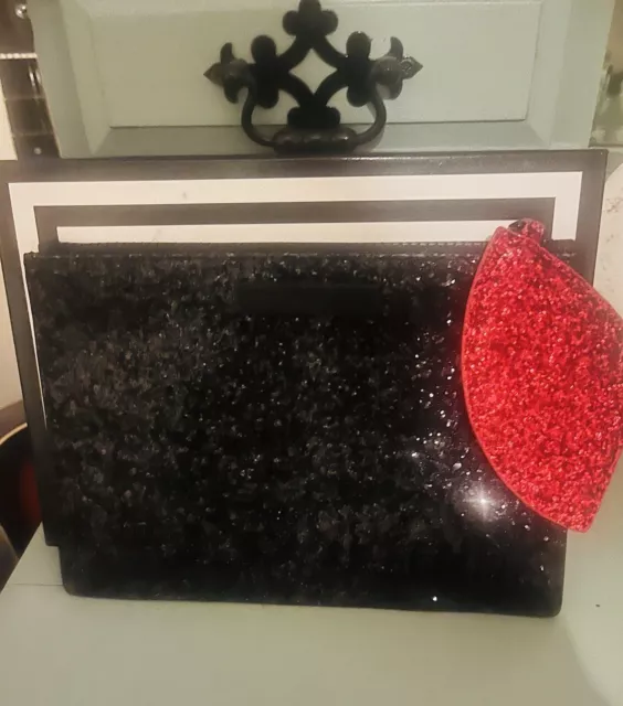 Lulu Guinness Glitter Clutch Pouch with Box