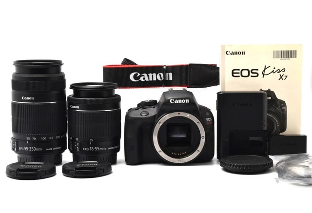 Canon EOS Kiss X7 DOUBLE ZOOM KIT ＋周辺品 Canon EOS Kiss X7 ダブルズームキット │ カメラ買取ナンバーワン