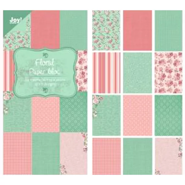 PAPIER SCRAPBOOKING ASSORTIMENT DE 24 FEUILLES 12 MODELES 15x30cm FLORAL 0310