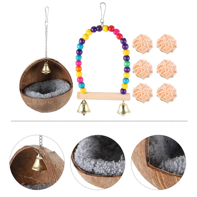 8 STÜCKE Vogel Holz Swing Stand Perch Papagei Käfig Swing Kauspielzeug
