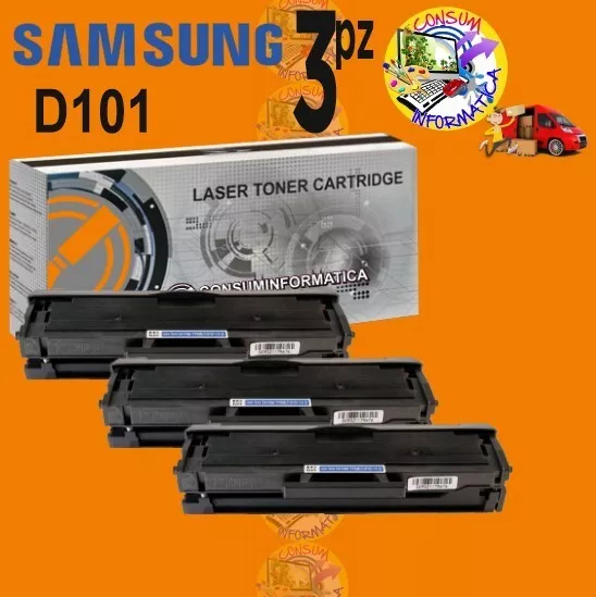 Kit 3 Toner Compatibili Mlt-D101S Amsung Ml2160 Ml-2165W Scx-3400F Scx-3405F Scx