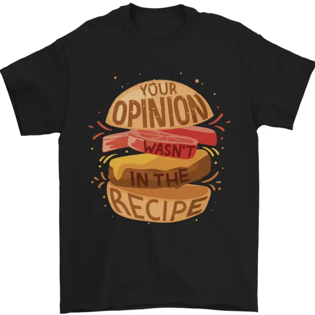 Food Your Opinion Funny Chef BBQ Cook Mens T-Shirt 100% Cotton