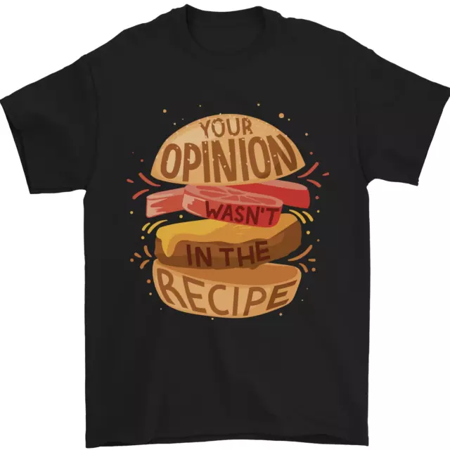 T-shirt da uomo Food Your Opinion Funny Chef BBQ Cook 100% cotone