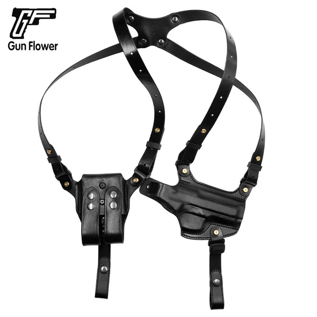 BERETTA 92FS PISTOL Leather Holster Concealed Shoulder Gun Holder with Mag Pouch £97.85