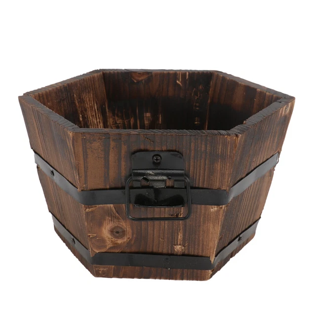 Set Di 2 Sgabelli Portavasi In Legno TOPZEA - Mini Espositori Rustici Per Piante Grasse, Bonsai, Fiori - Diametro 12-17 Cm - Regalo Casa - 3